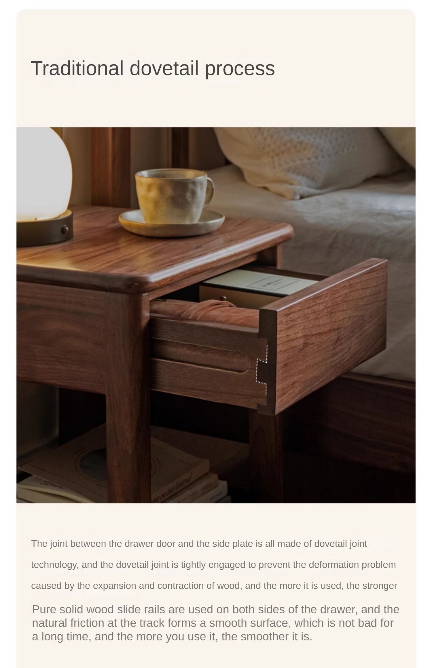 Black Walnut, Ash Bedside Storage Cabinet