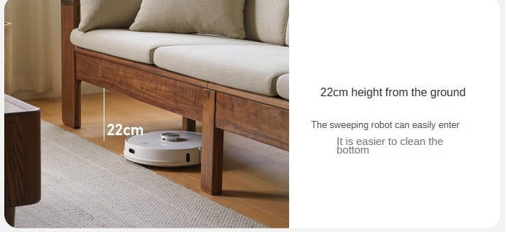 Black Walnut, Solid Sandalwood Fabric Sofa Nordic Dual-purpose Sofa-