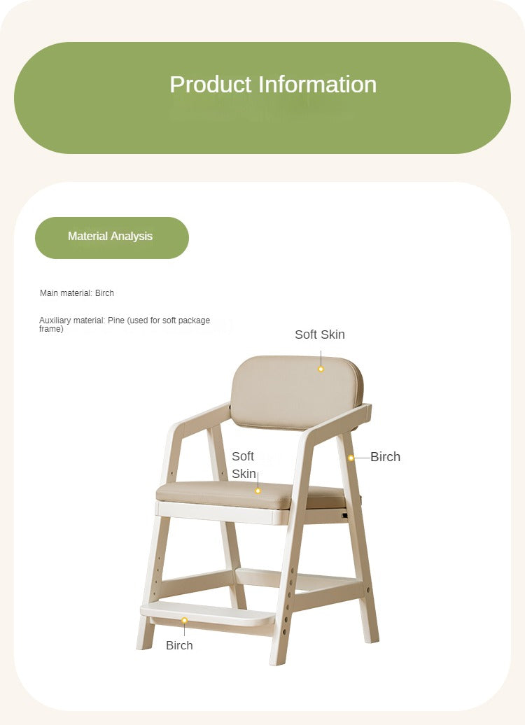 Birch Solid Wood Kids Cream Style Lift Chair.
