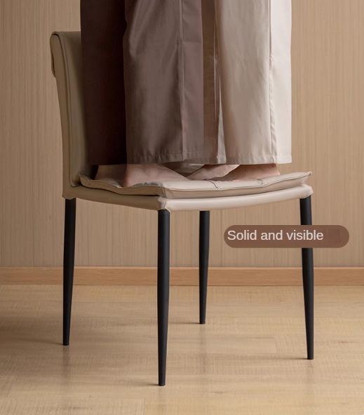 Set Pcs 4 Organic leather Iron Light Luxury Soft Backrest Chair