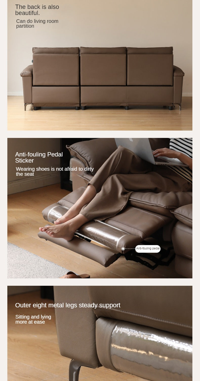 Leather Electric Dual-purpose Cowhide Sofa.