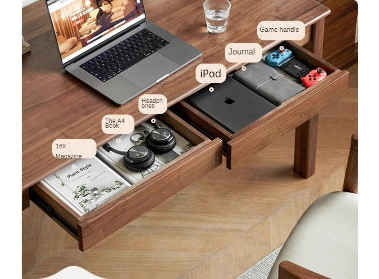 Black Walnut, Ash, Oak Solid Wood Modern Writing Desk