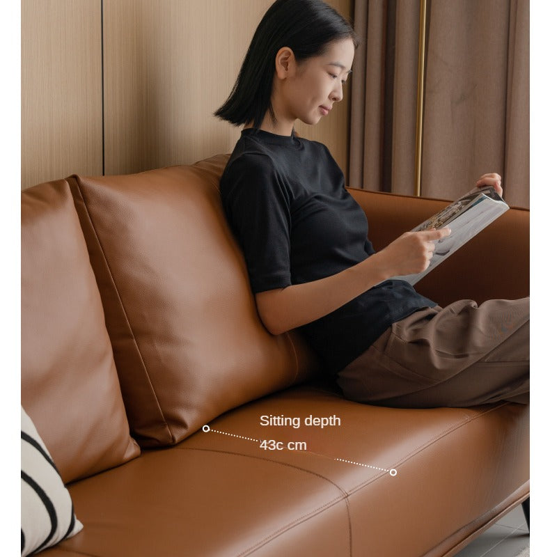 Genuine Leather Sofa, Italian Minimalist Design