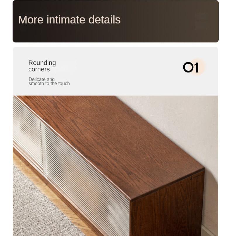 Oak, Solid Rubberwood TV Wall Cabinet.