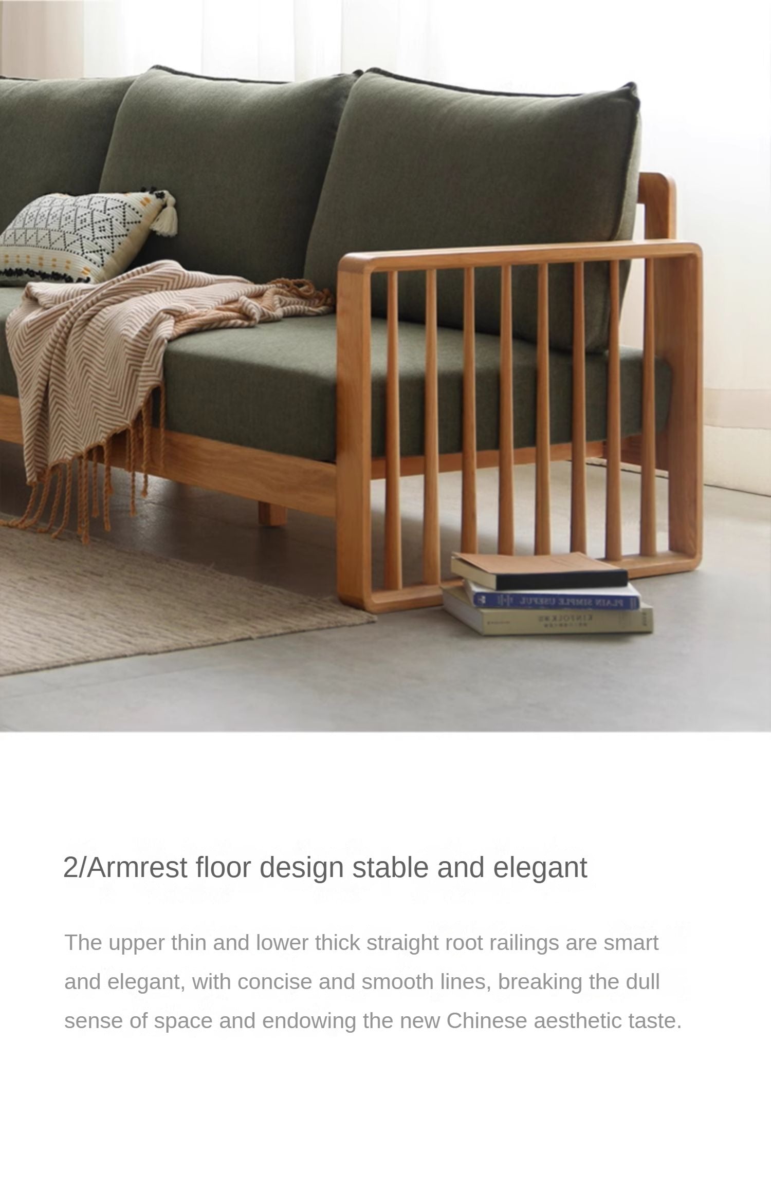 Ash Solid Wood Corner Modern Simple Sofa.