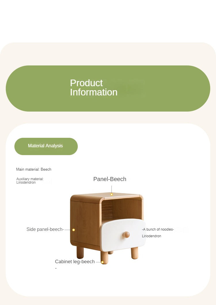 Beech Solid Wood Kid's Creative Nightstand