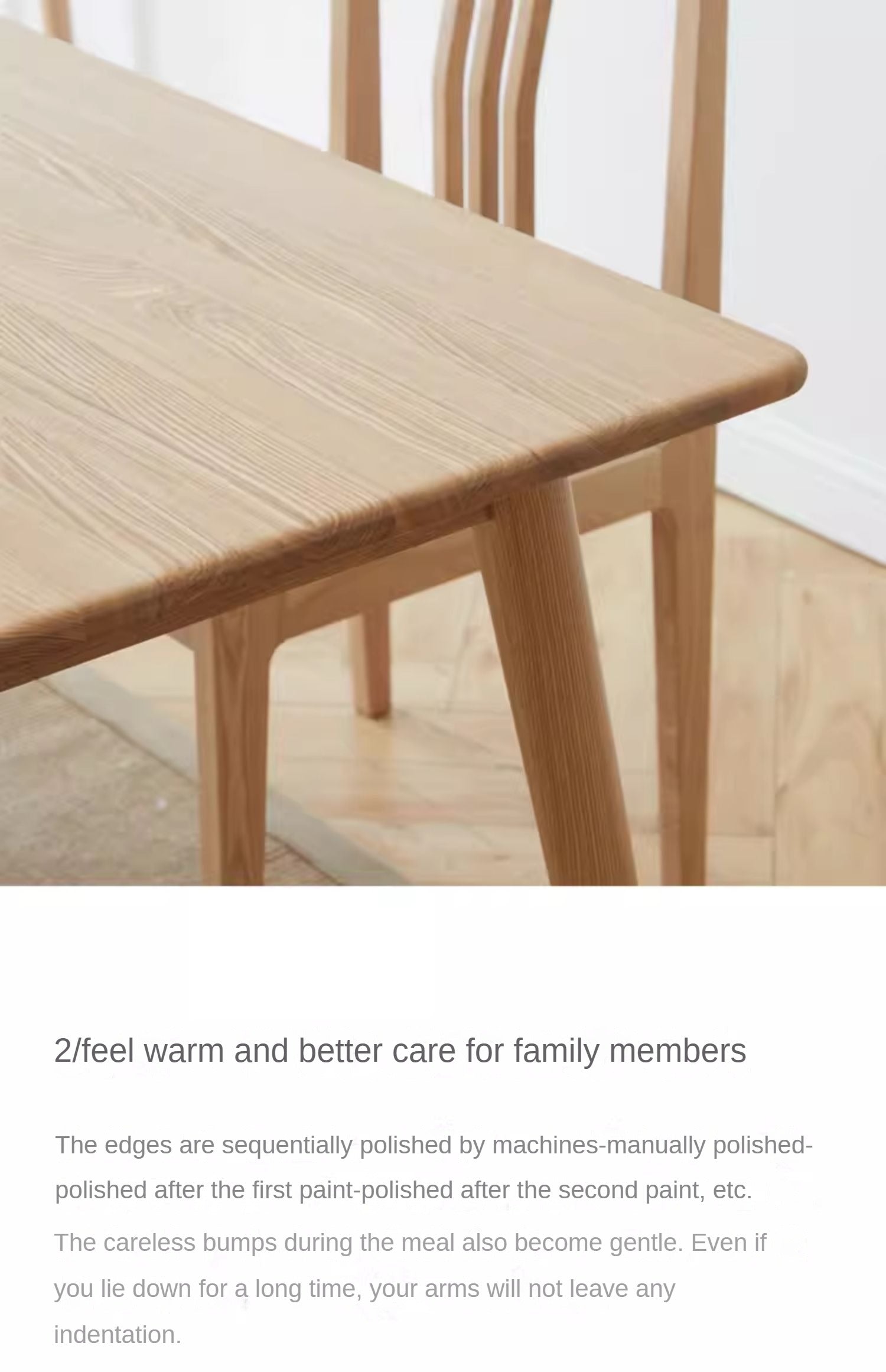 Ash Solid Wood Rectangular Nordic Modern Dining Table