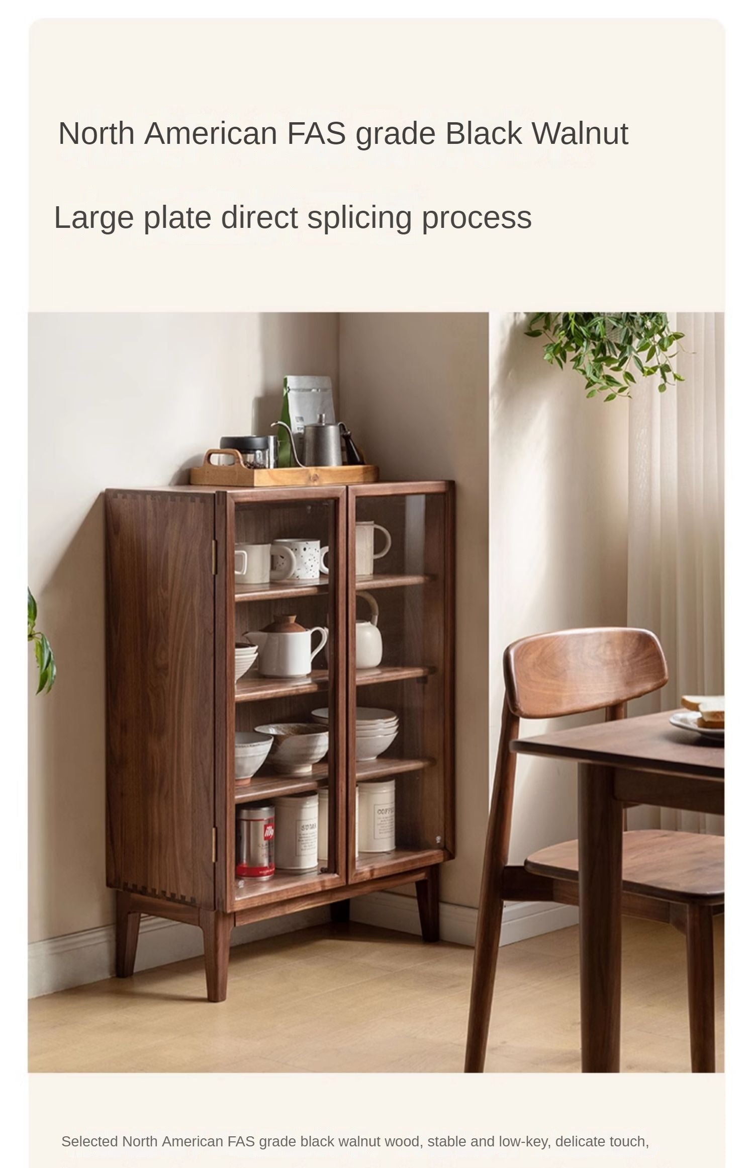 Black Walnut, Ash Solid Wood Dining Sideboard