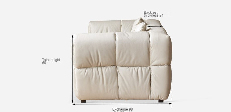 Genuine Leather,Technology Cloth Sofa Cream Wind.
