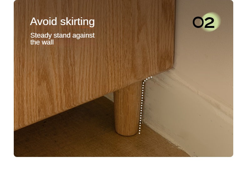 Oak, Ash Solid Wood Vanity Table with Shelf.