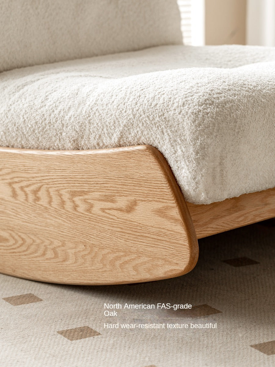 Oak, Beech Solid Wood Sheep Velvet-Cloud Cotton Leisure Chair)