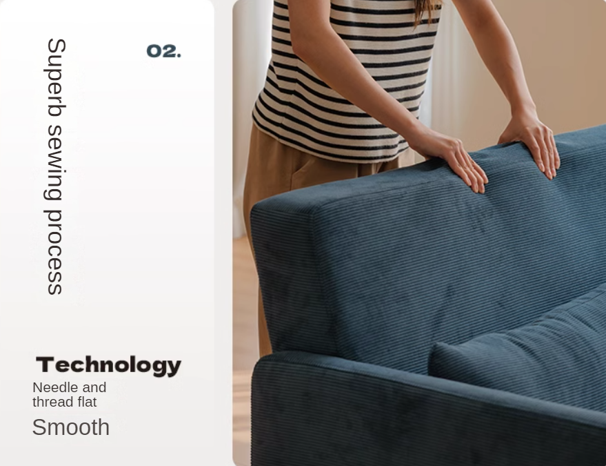 Fabric Modern Straight Retro Three Seater Sofa.