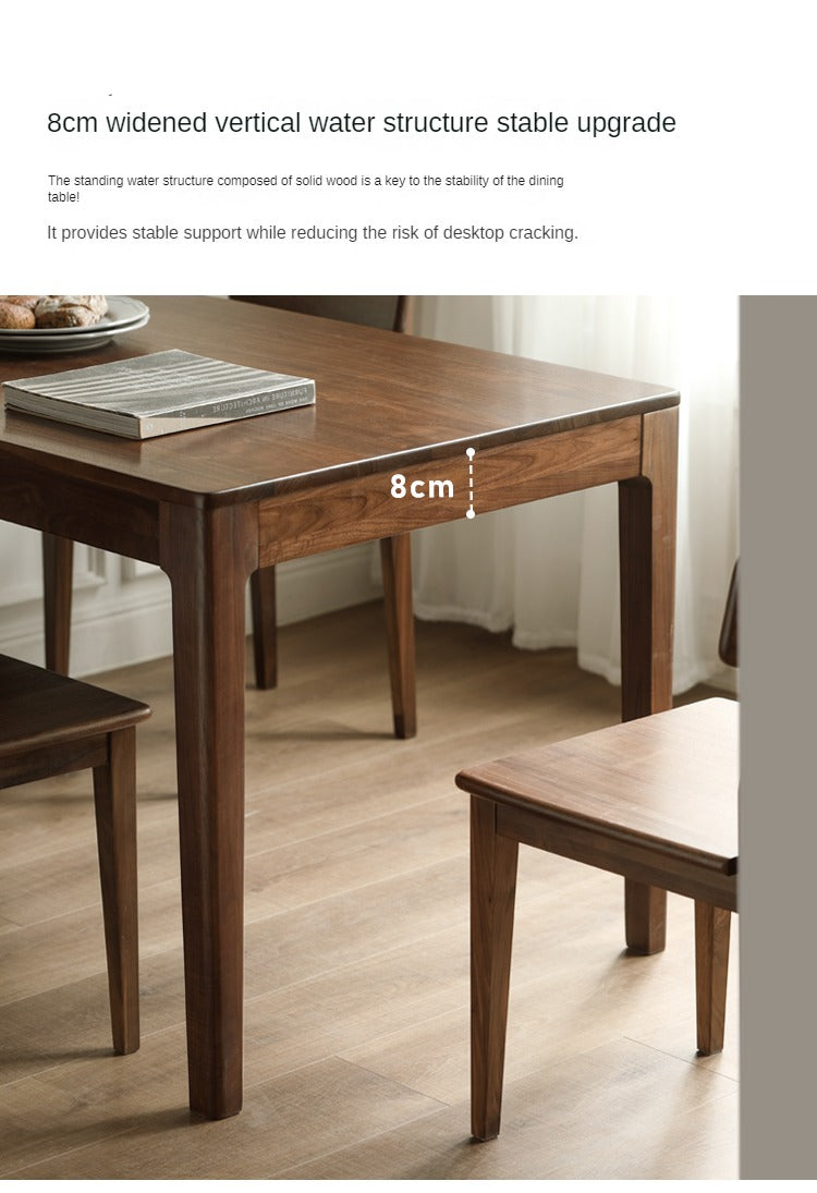 Black Walnut, Sandalwood Solid Wood Rectangular Dining Table