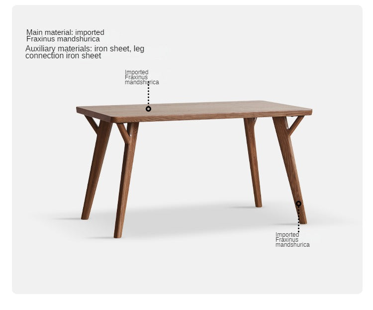 Ash Solid Wood Rectangular Dining Table