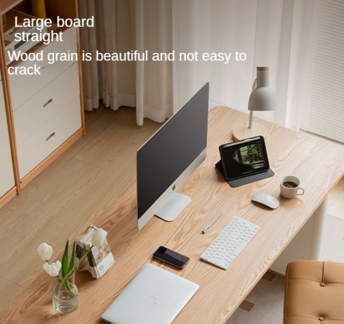 Oak Solid Wood Desk With Lower Cabinet