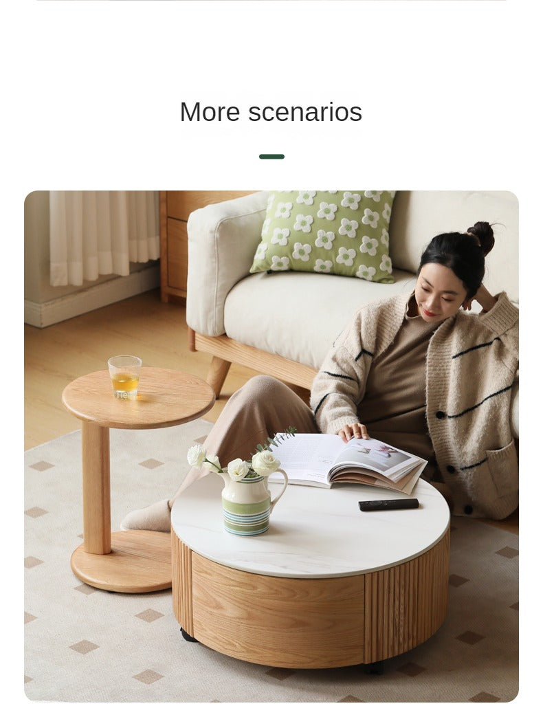 Oak Solid Wood Rock Plate Coffee Table