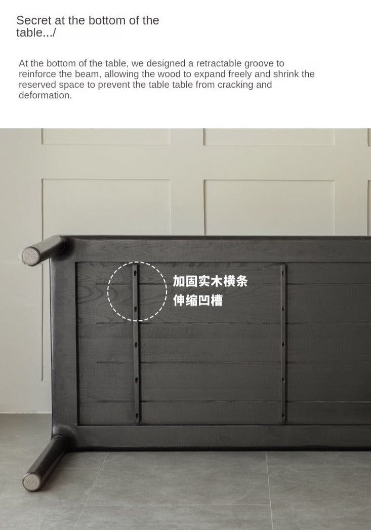 Black Nordic Ash solid wood Dining table "