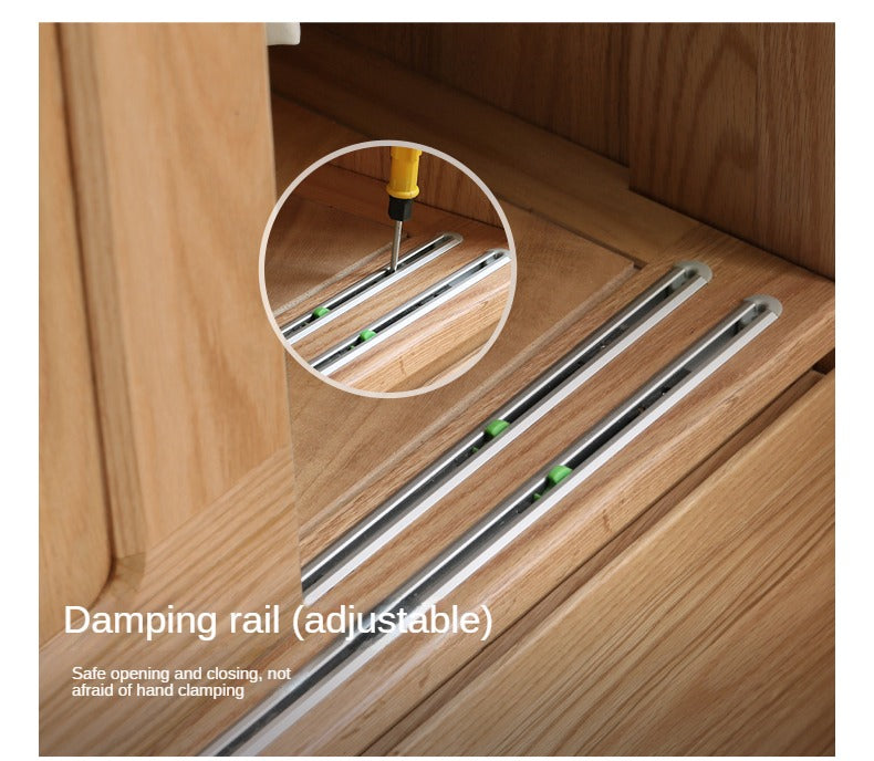Oak, Ash Solid Wood Wardrobe Sliding Door Modern.
