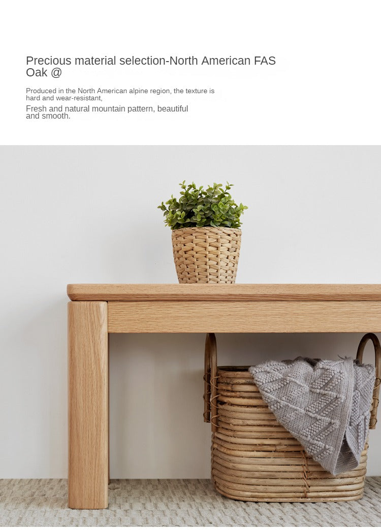Oak Solid Wood Long Nordic Modern Bench