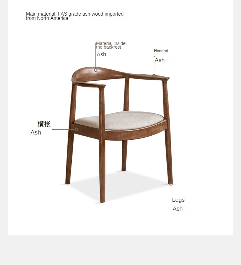 Ash Solid Wood Presidential Chair