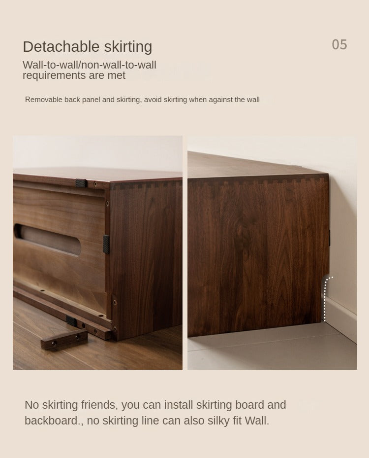 Black Walnut Solid Wood Free Combination Multifunctional Bookcase.