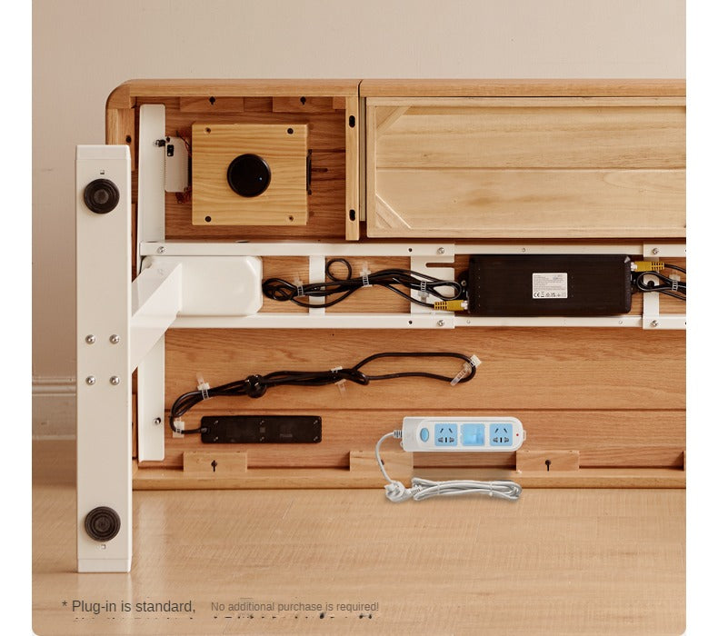 Oak Solid Wood Elevating Electric Multifunctional Standing Desk