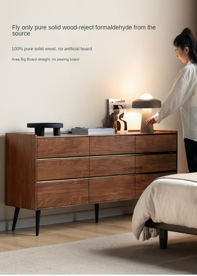 Black Walnut Solid Wood Cabinet Storage