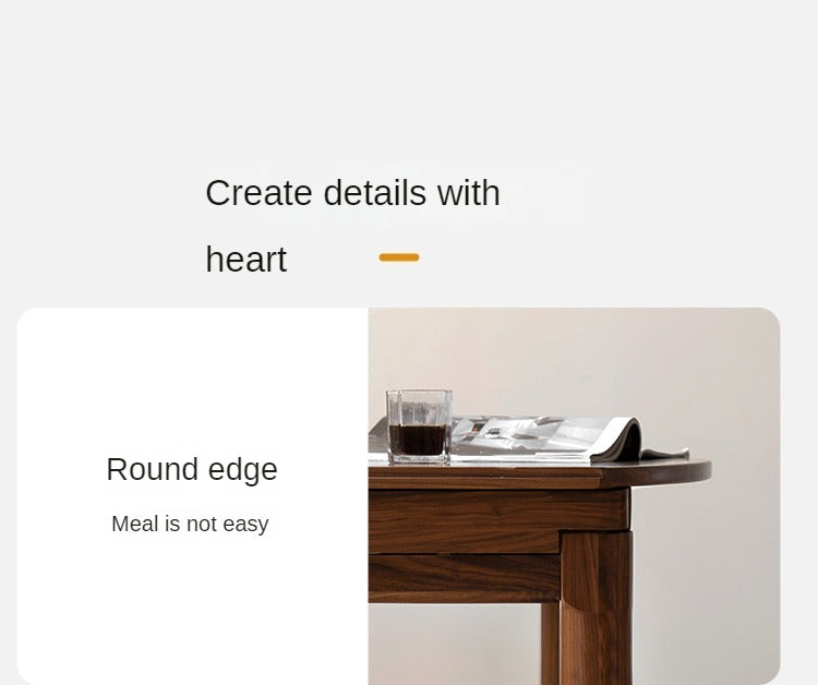 Ash, Oak, Black Walnut Solid Wood Folding Dining Table