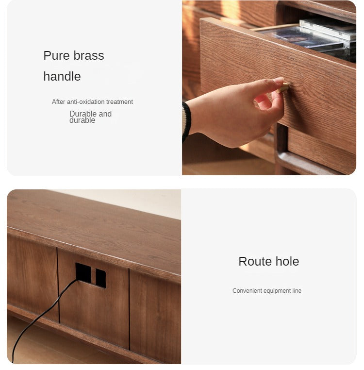 Oak Solid Wood Nordic Modern TV Stand