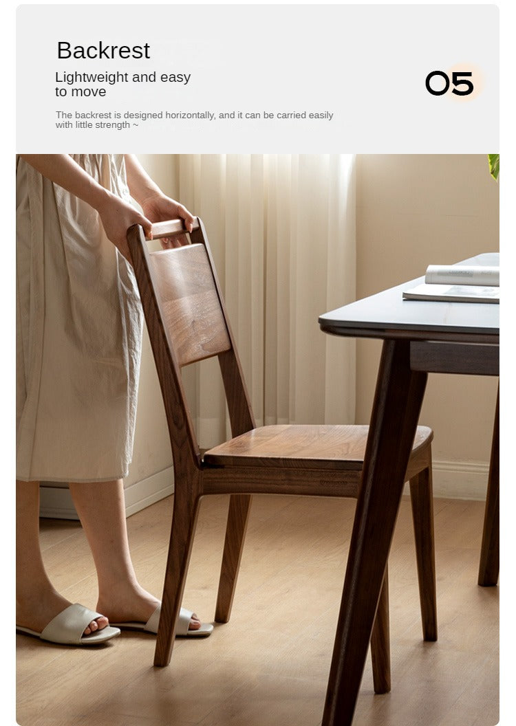 Set 4 pcs Black Walnut, White Ash, Ash, Oak, Sandalwood Solid Wood Dining Chair High Back