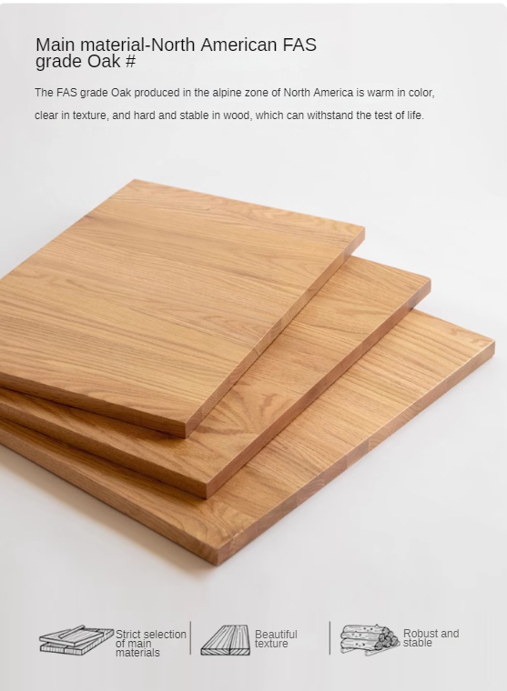 Oak Solid Wood Square Modern Dining Table