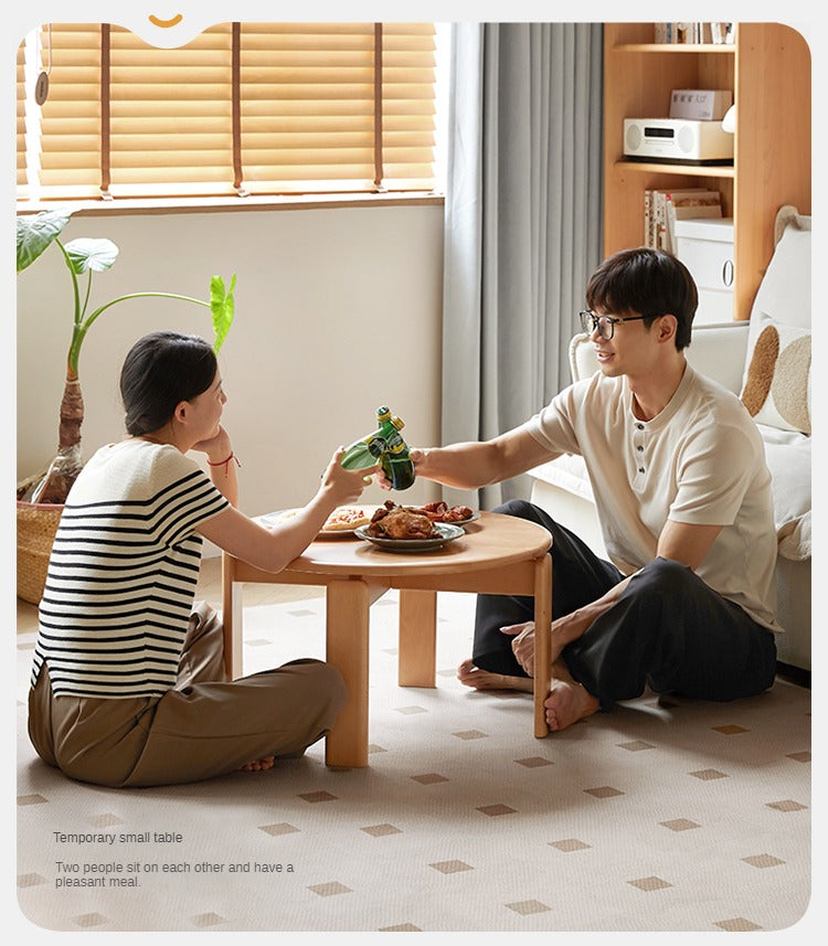 Beech Solid Wood Modern European Round Coffee Table