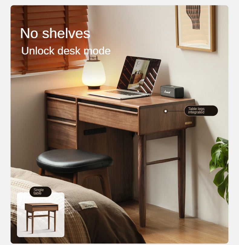 Black Walnut Solid Wood Light Luxury Dressing Table.