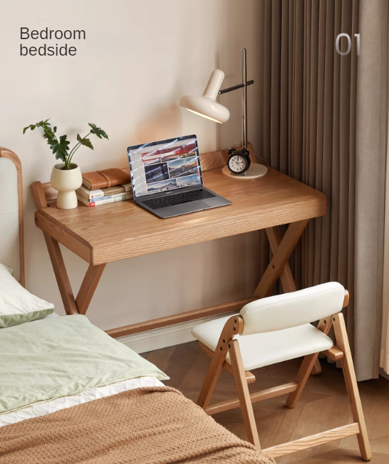 Oak solid wood modern folding table.