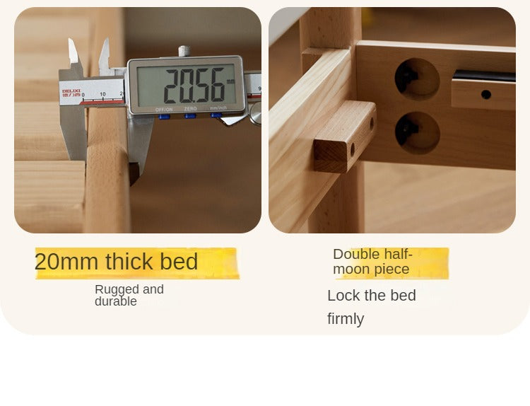 Beech Solid Wood Children's Single Bed.