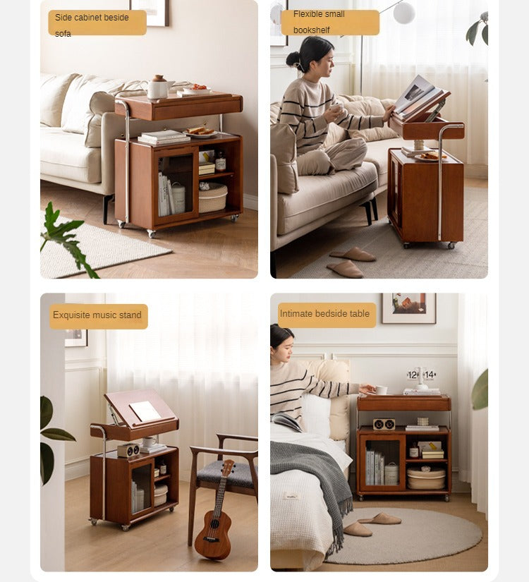 Poplar, Oak Solid Wood Side Table.