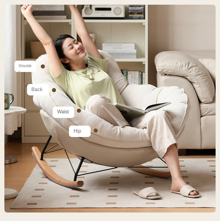 Beech Solid Wood Rocking Chair Baby Cotton