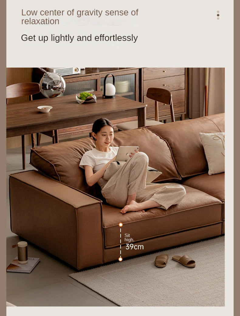 Leather Italian Top Layer Cowhide Sofa.