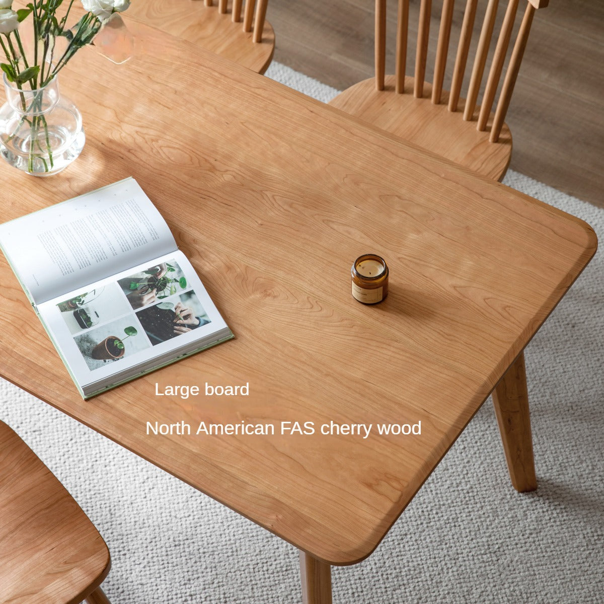 Poplar, Cherry Solid Wood Vintage Dining Table