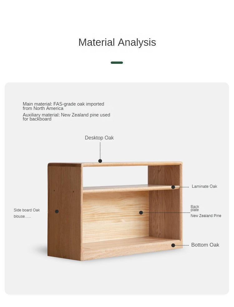 Oak Solid Wood Wheel Side Table