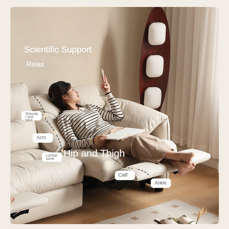 Fabric Electric White Cream Technology Functional Sofa.