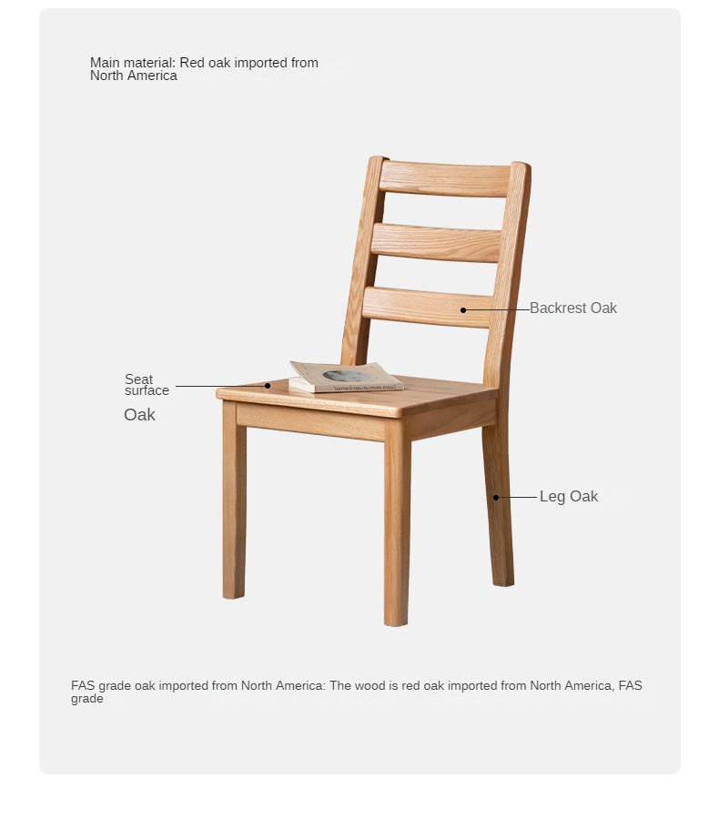 4 pcs set Oak, Beech, Rubberwood Solid Wood - Dining Chair