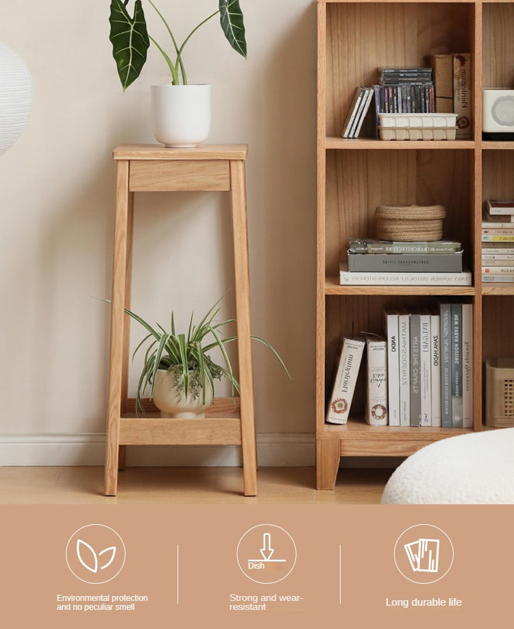 Oak Solid Wood Flower Rack Modern
