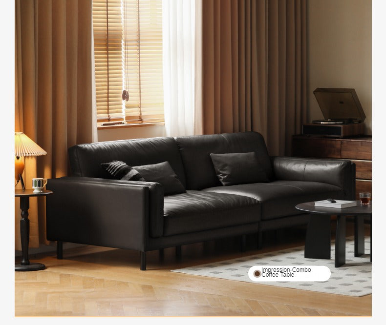 Leather Italian Minimalist Sofa.