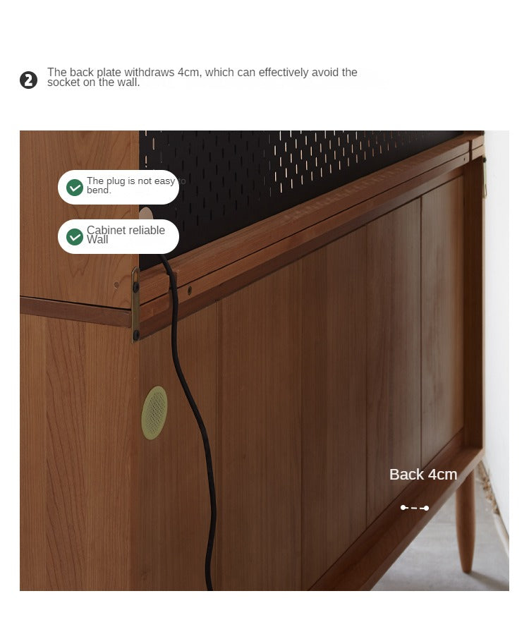 Cherry Solid Wood Sideboard High Cabinet Multi-Functional Buffet