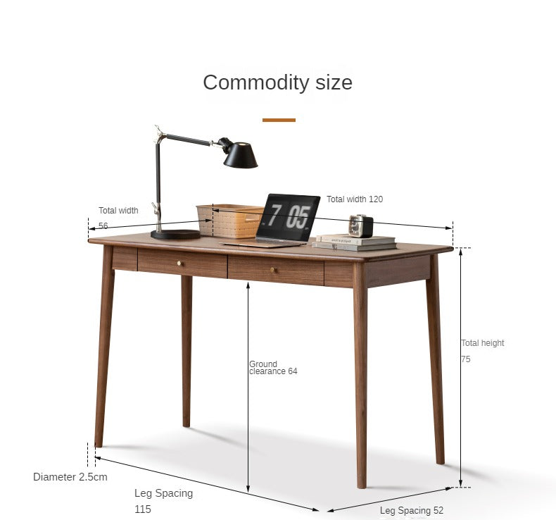 Black Walnut Solid Wood Office Desk