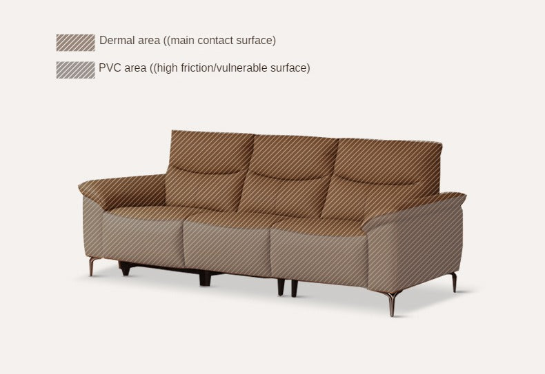 Leather Electric Head Layer Leather Adjustable Function Sofa.