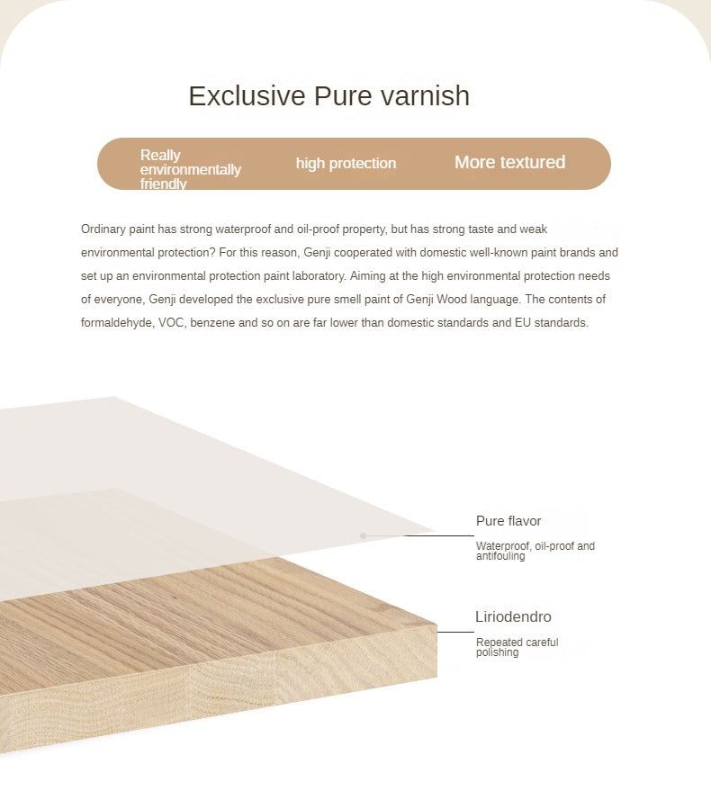 Rubberwood Solid Wood Retractable Desk and Bookshelf