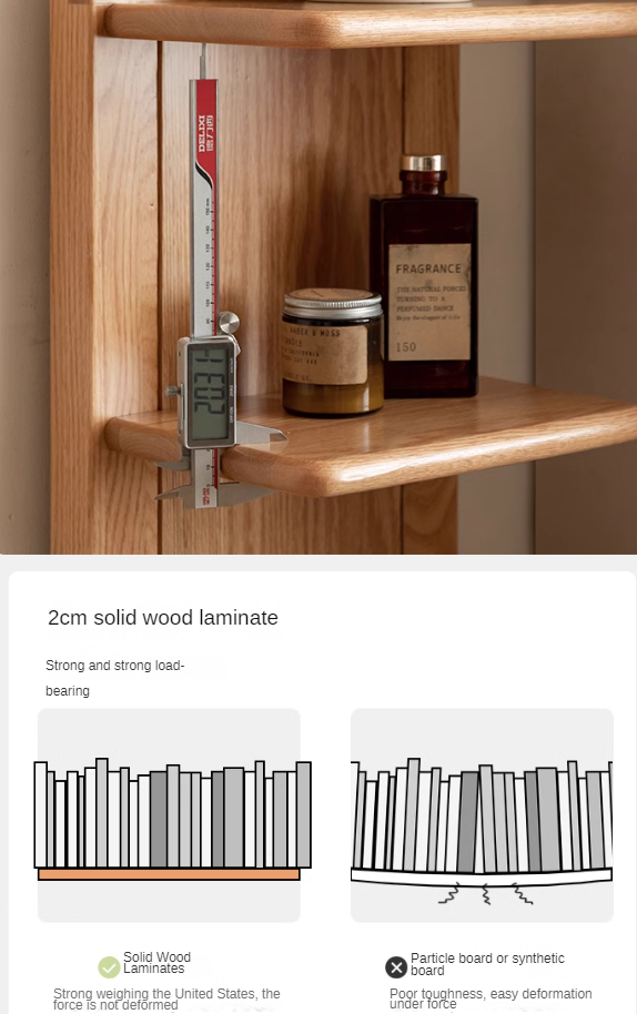 Rubberwood, Oak Solid Wood Multi-layer Storage Rack