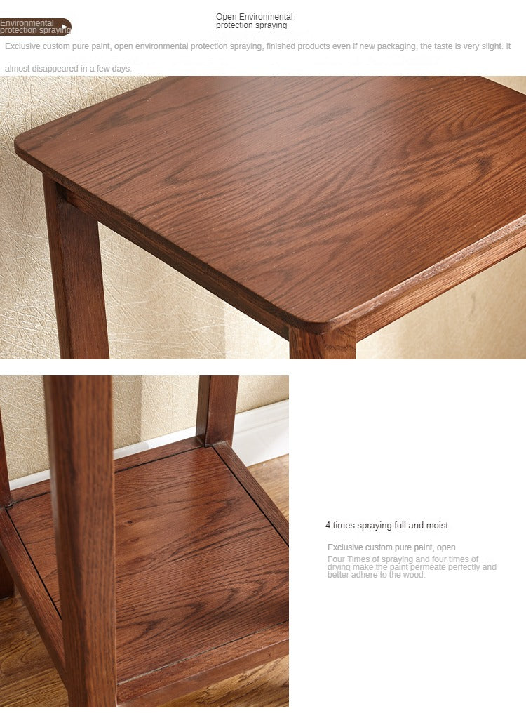 Oak Solid Wood Walnut Color Flower Rack